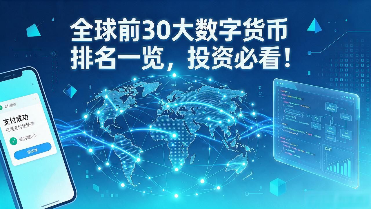 全球前30大数字货币排名一览,投资必看