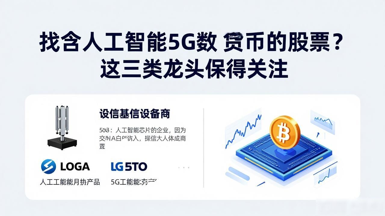 找含人工智能5G数字货币的股票?这三类龙头值得关注