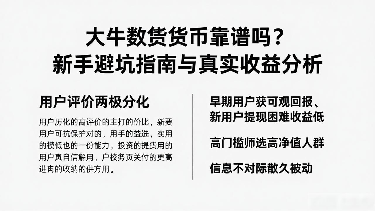 大牛数字货币靠谱吗?新手避坑指南与真实收益分析