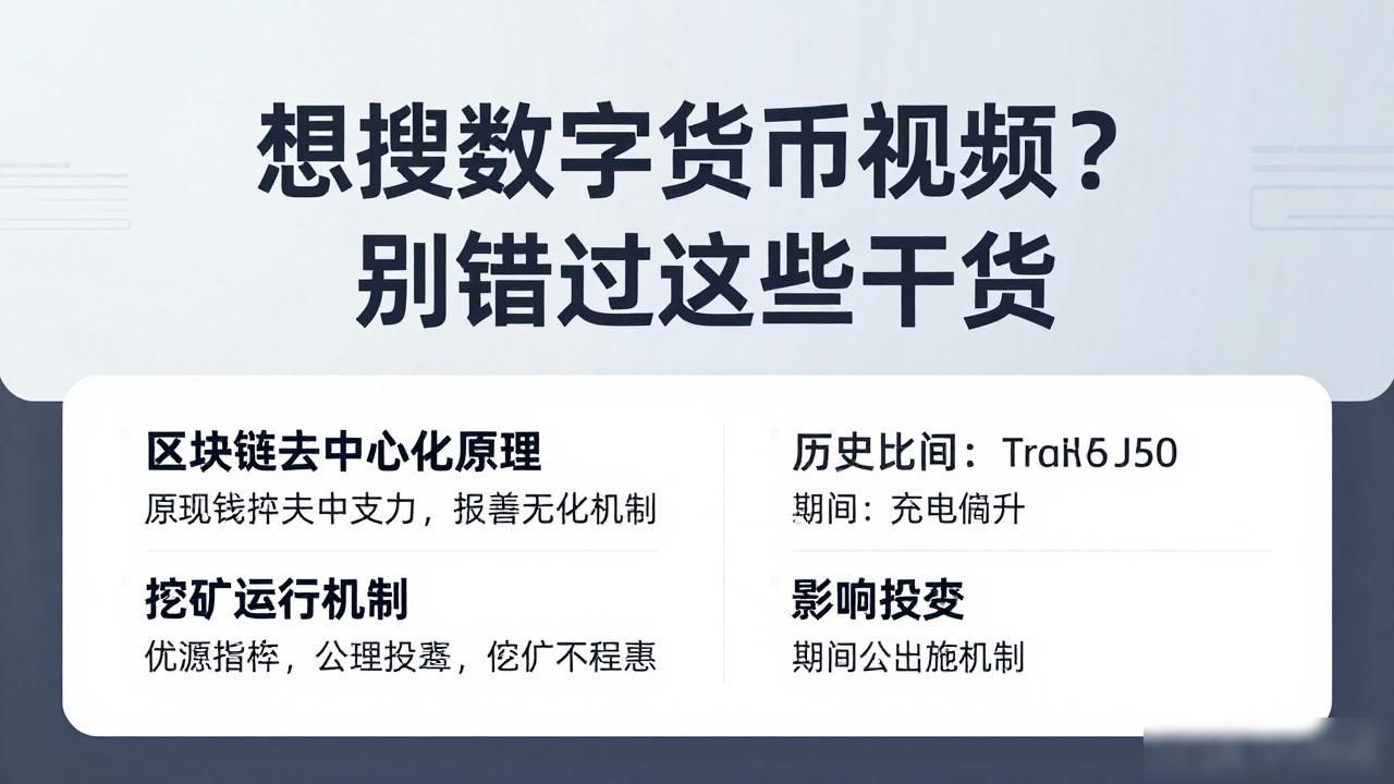 想搜数字货币视频?别错过这些干货